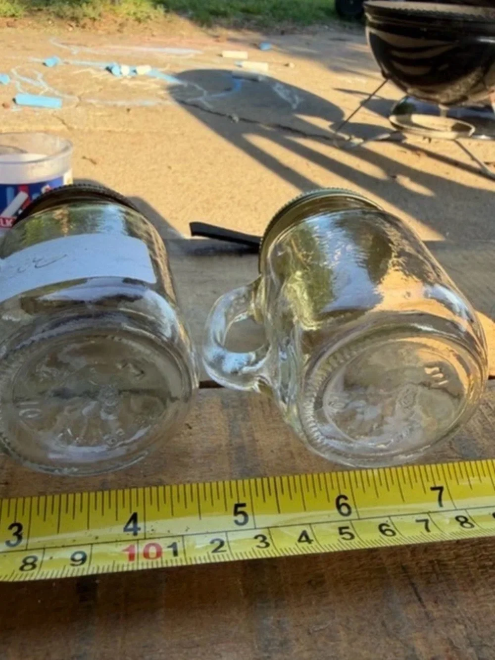 Golden Harvest Mason Jar Salt Pepper Shakers Glass Handled Jars Vintage